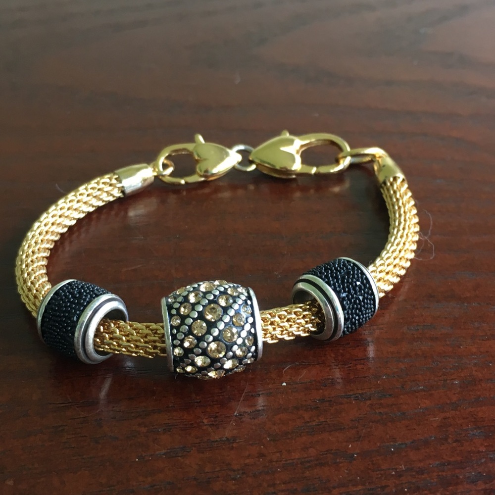 Brighton charm bracelet with 3 charms